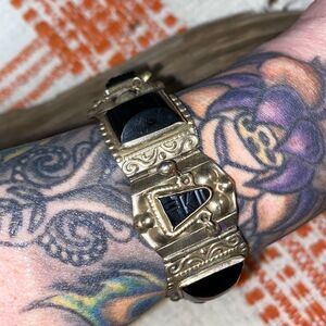 Vintage Taxco Sterling Silver/Onyx Bracelet